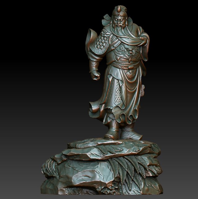 hd scan guan gong 30 statue - ready print 3Dプリントモデル .c4d .max .obj .3ds .fbx .stl .blend 