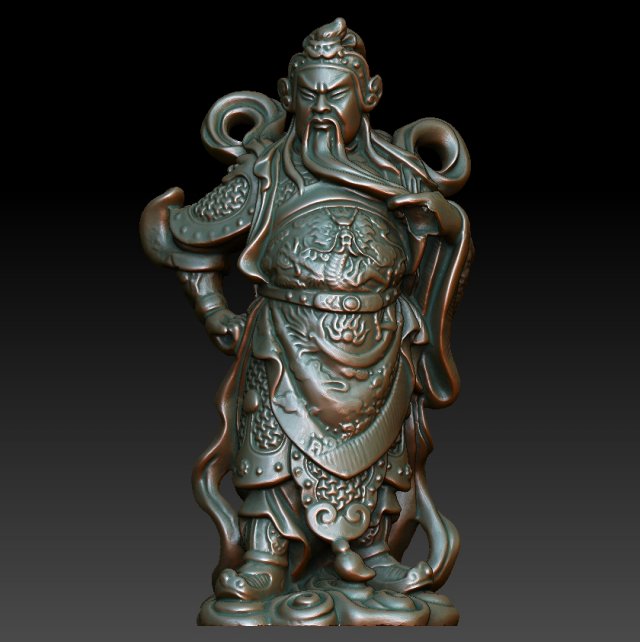 hd scan guan gong 34 statue - ready print 3Dプリントモデル .c4d .max .obj .3ds .fbx .stl .blend 