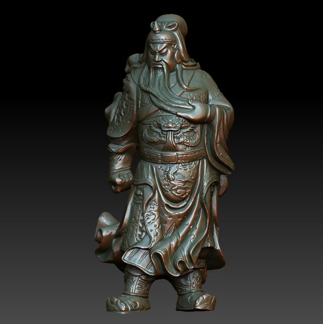 hd scan guan gong 35 statue - ready print 3D 프린트 모델 .c4d .max .obj .3ds .fbx .stl .blend 