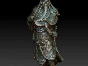 hd scan guan gong 40 statue - ready print 3D Print Model