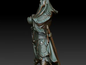 hd scan guan gong 40 statue - ready print 3D Print Model
