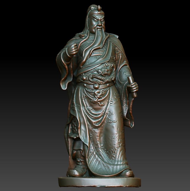 hd scan guan gong 46 statue - ready print 3D 프린트 모델 .c4d .max .obj .3ds .fbx .stl .blend 