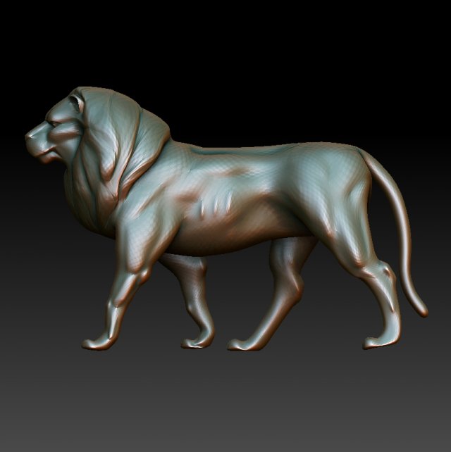 hd scan lion 23b statue - ready print 3D 打印模型 .c4d .max .obj .3ds .fbx .stl .blend 