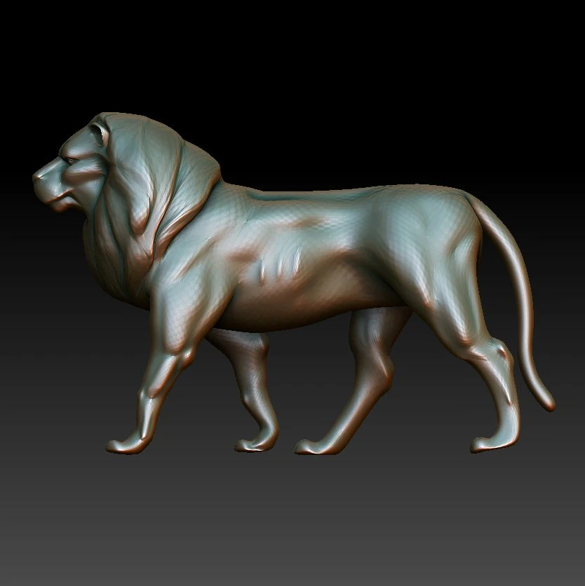 hd scan lion 23b statue - ready print 3D Print Model .c4d .max .obj .3ds .fbx .stl .blend 