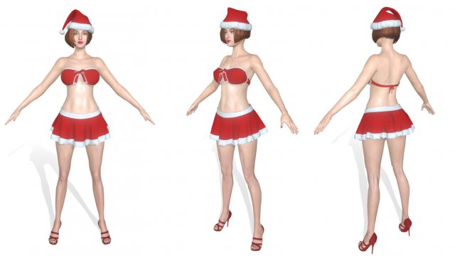 merry christmas girl 3D Model .c4d .max .obj .3ds .fbx .stl .blend 