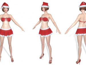 メリークリスマスの女の子 3Dモデル