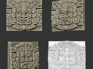 10 Low poly Mayan Temple Wall Decor 231206 3D Model