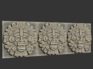 10 Low poly Mayan Temple Wall Decor 231206 3D Model