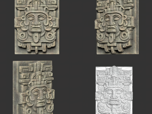 10 Low poly Mayan Temple Wall Decor 231206 3D Model