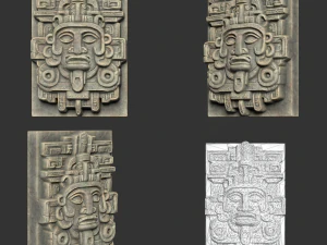 10 Low poly Mayan Temple Wall Decor 231206 3D Model