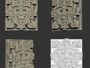 10 Low poly Mayan Temple Wall Decor 231206 3D Model