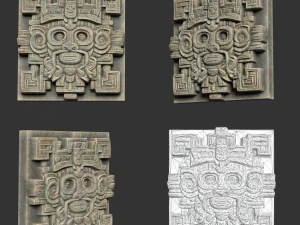 10 Low poly Mayan Temple Wall Decor 231206 3D Model