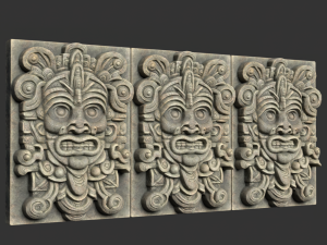 10 Low poly Mayan Temple Wall Decor 231206 3D Model