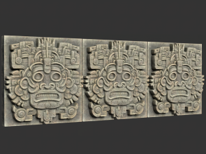 10 Low poly Mayan Temple Wall Decor 231206 3D Model