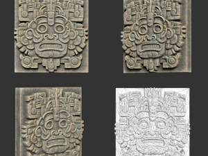 10 Low poly Mayan Temple Wall Decor 231206 3D Model