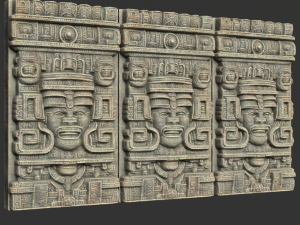 10 Low poly Mayan Temple Wall Decor 231206 3D Model