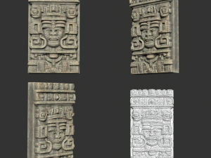 10 Low poly Mayan Temple Wall Decor 231206 3D Model