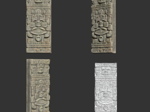 10 Low poly Mayan Temple Wall Decor 231206 3D Model