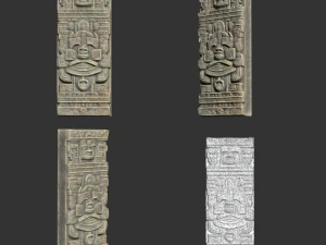 10 Low poly Mayan Temple Wall Decor 231206 3D Model