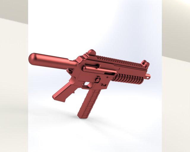 9mm ar-15 pistol 3D Model .c4d .max .obj .3ds .fbx .stl .blend 