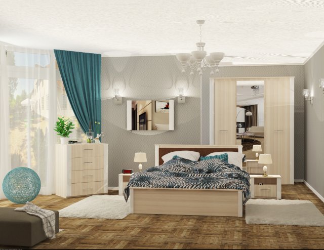 bedroom name relana 3D Модель .c4d .max .obj .3ds .fbx .stl .blend 