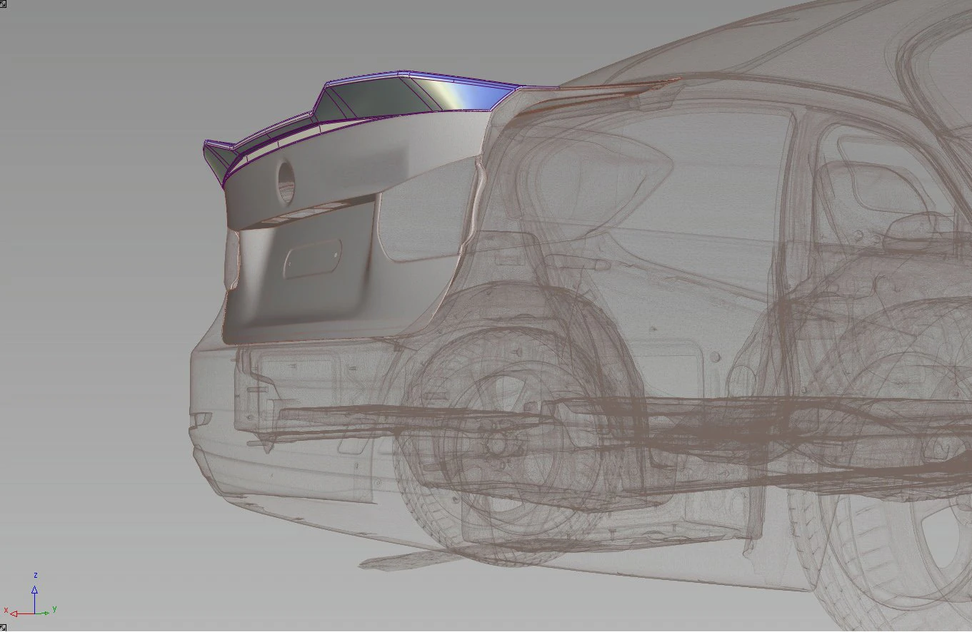 F30 spoiler of the trunk 3D Model .c4d .max .obj .3ds .fbx .stl .blend 