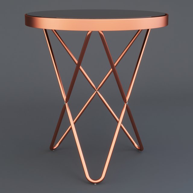 coffe table copper dark mirror glass 3D 模型 .c4d .max .obj .3ds .fbx .stl .blend 