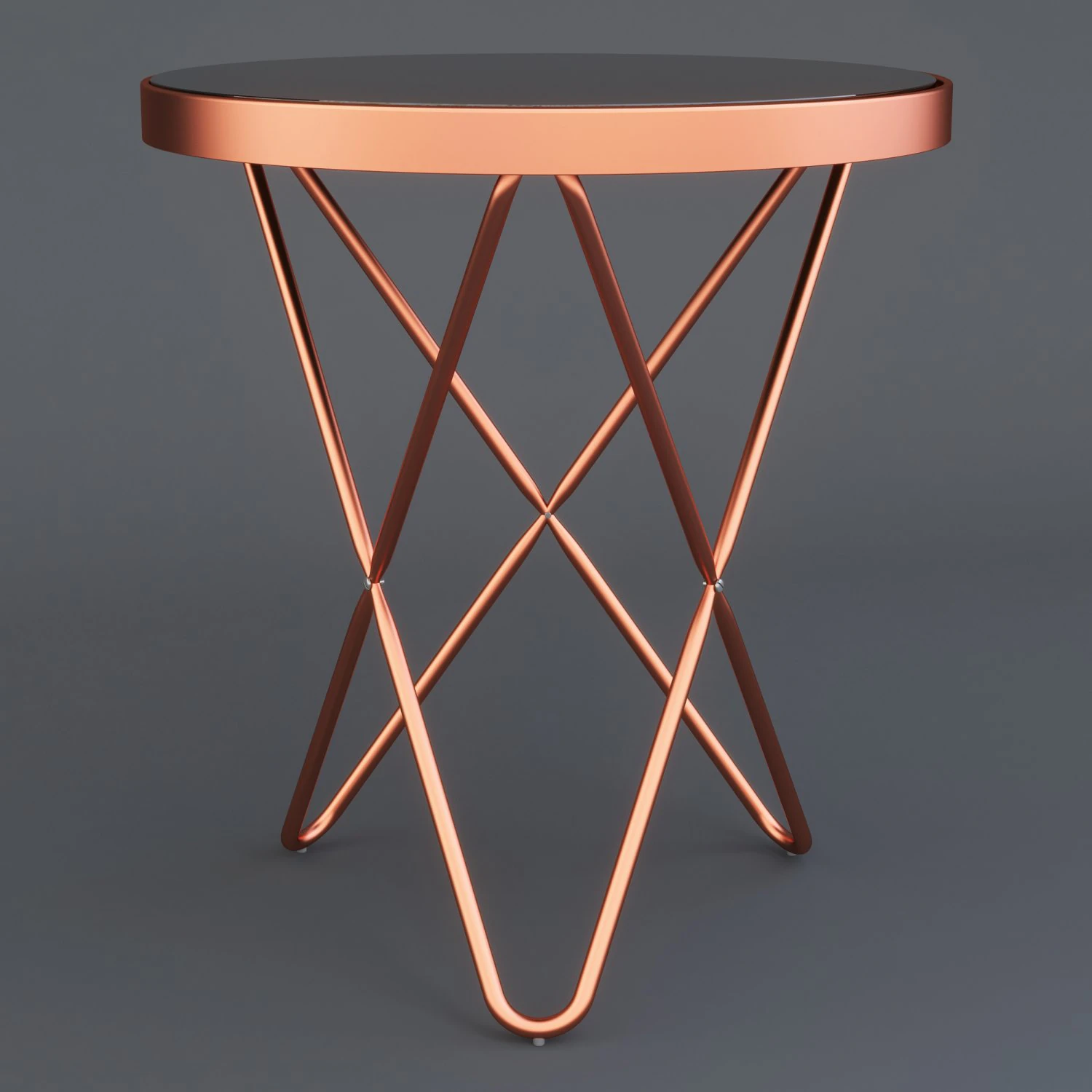 coffe table copper dark mirror glass 3D Model .c4d .max .obj .3ds .fbx .stl .blend