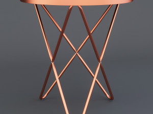 coffe table copper dark mirror glass 3D Model