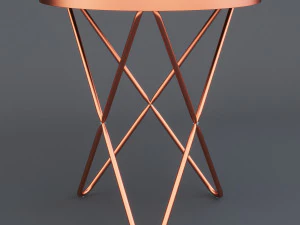 coffe table copper dark mirror glass 3D Model