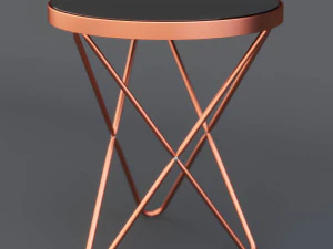 coffe table copper dark mirror glass 3D Model