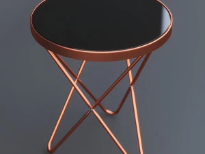 coffe table copper dark mirror glass 3D Model