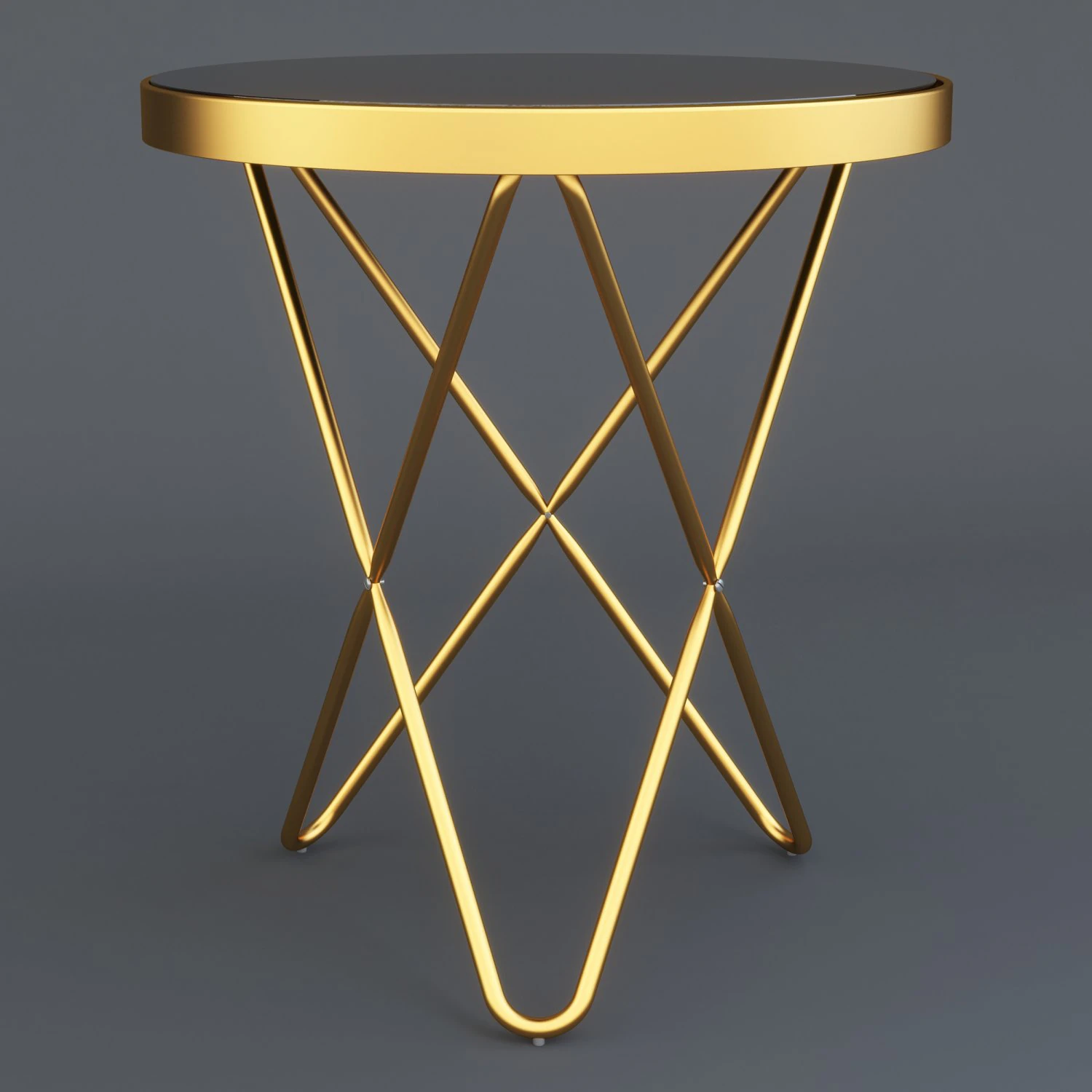 coffe table gold dark mirror glass 3D Model .c4d .max .obj .3ds .fbx .stl .blend 