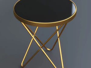 coffe table gold dark mirror glass 3D Model