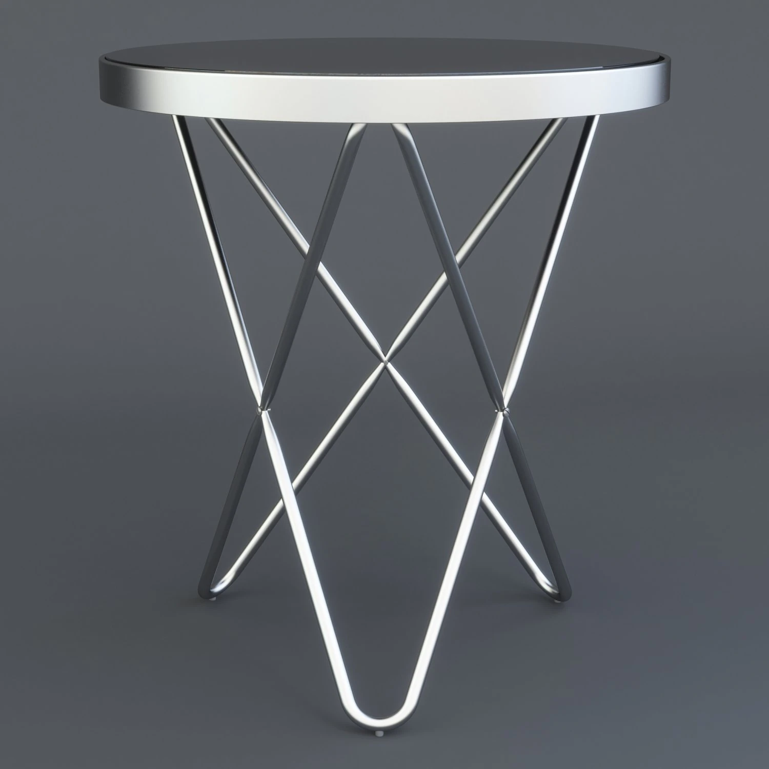 coffe table silver dark mirror glass 3D Model .c4d .max .obj .3ds .fbx .stl .blend 