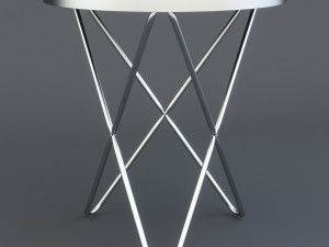 coffe table silver dark mirror glass 3D Model