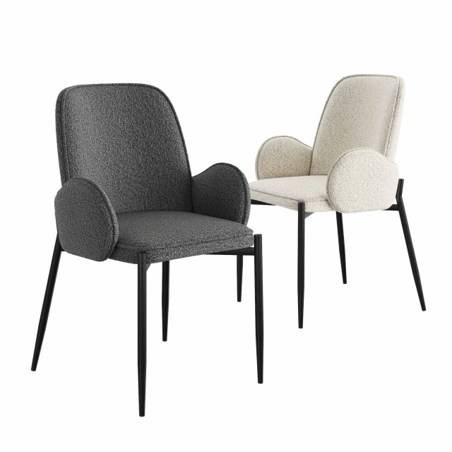 Chair With Boucle Fabric 3D 모델 .c4d .max .obj .3ds .fbx .stl .blend 