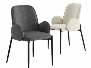 Chair With Boucle Fabric 3D Model