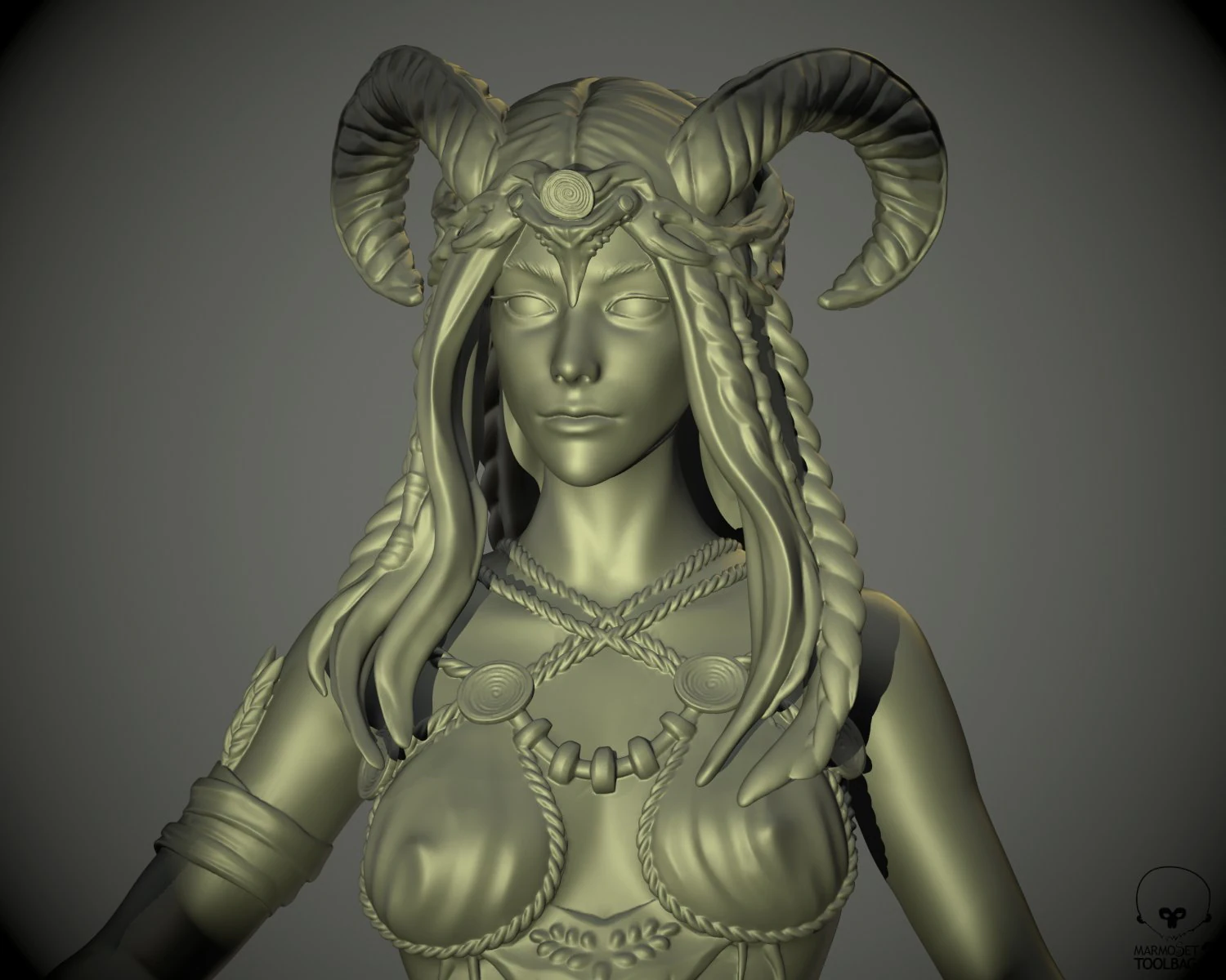 tiffling or faun women 3d print model 3D Print Model .c4d .max .obj .3ds .fbx .stl .blend 