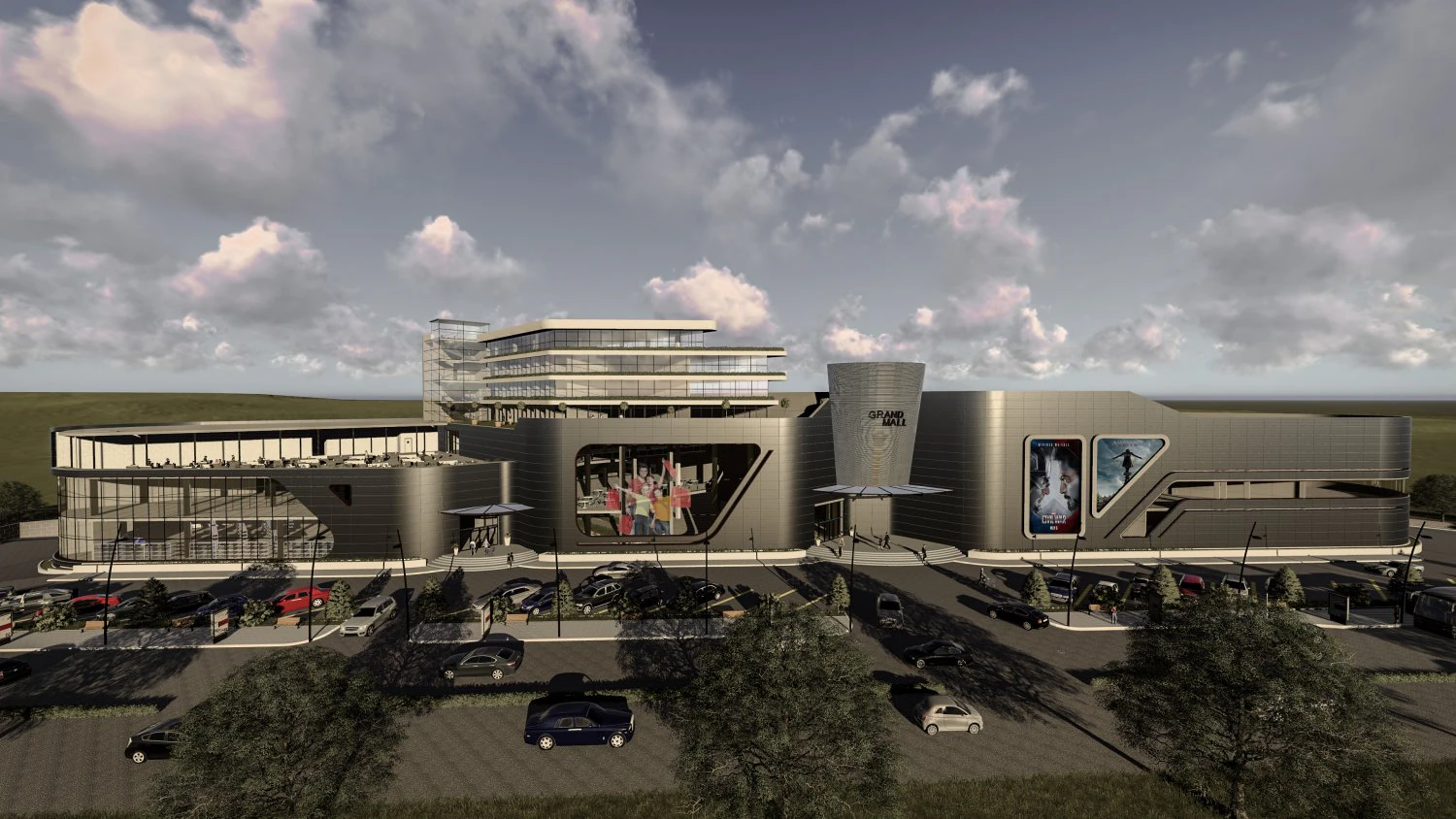 mall and business center 3D Model .c4d .max .obj .3ds .fbx .stl .blend 