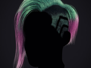 Cyberpunk Hairstyle RealTime Modelo 3D