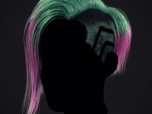 Cyberpunk Hairstyle RealTime 3D Model