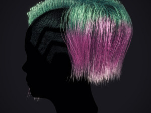 Cyberpunk Hairstyle RealTime Modelo 3D