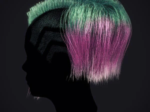 Cyberpunk Hairstyle RealTime 3D Model