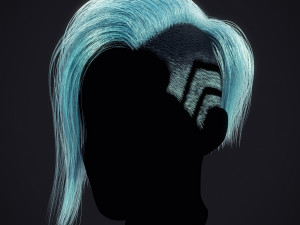 Cyberpunk Hairstyle RealTime Modelo 3D