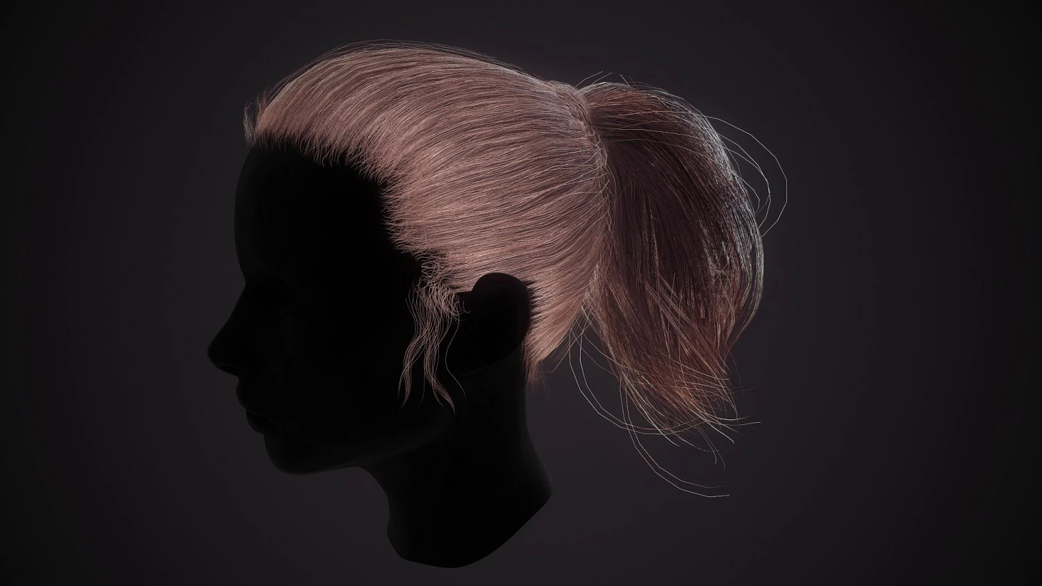 Hairstyle Ponytail RealTime 3D Model .c4d .max .obj .3ds .fbx .stl .blend