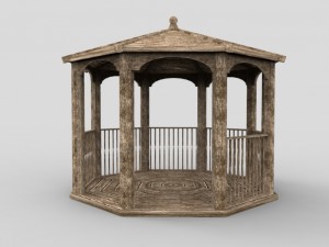 wooden gazebo 3D Модель