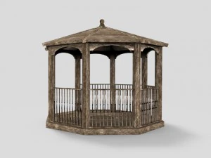 wooden gazebo 3D Model