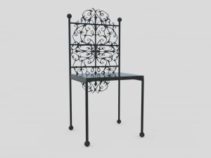 iron table and chairs 3D Model