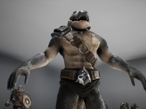 anthropomorphic crocodile for unity and ue4 low-poly 3D 모델